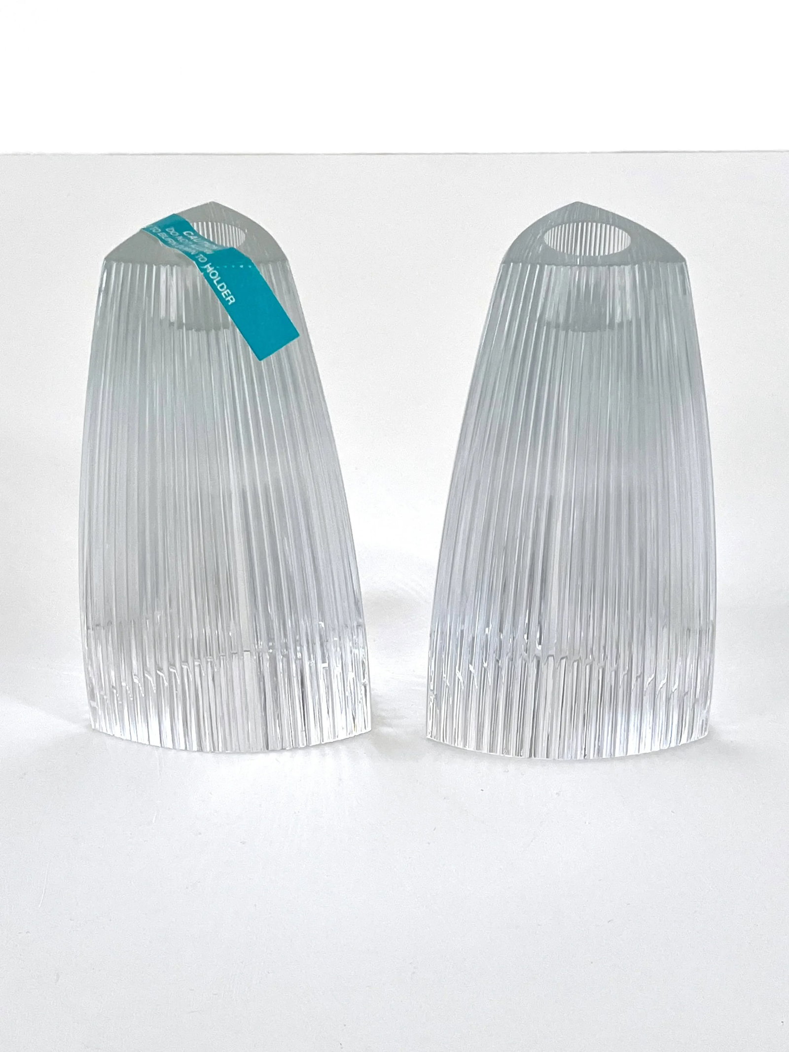 Tiffany Crystal Candleholders, a Pair - 4