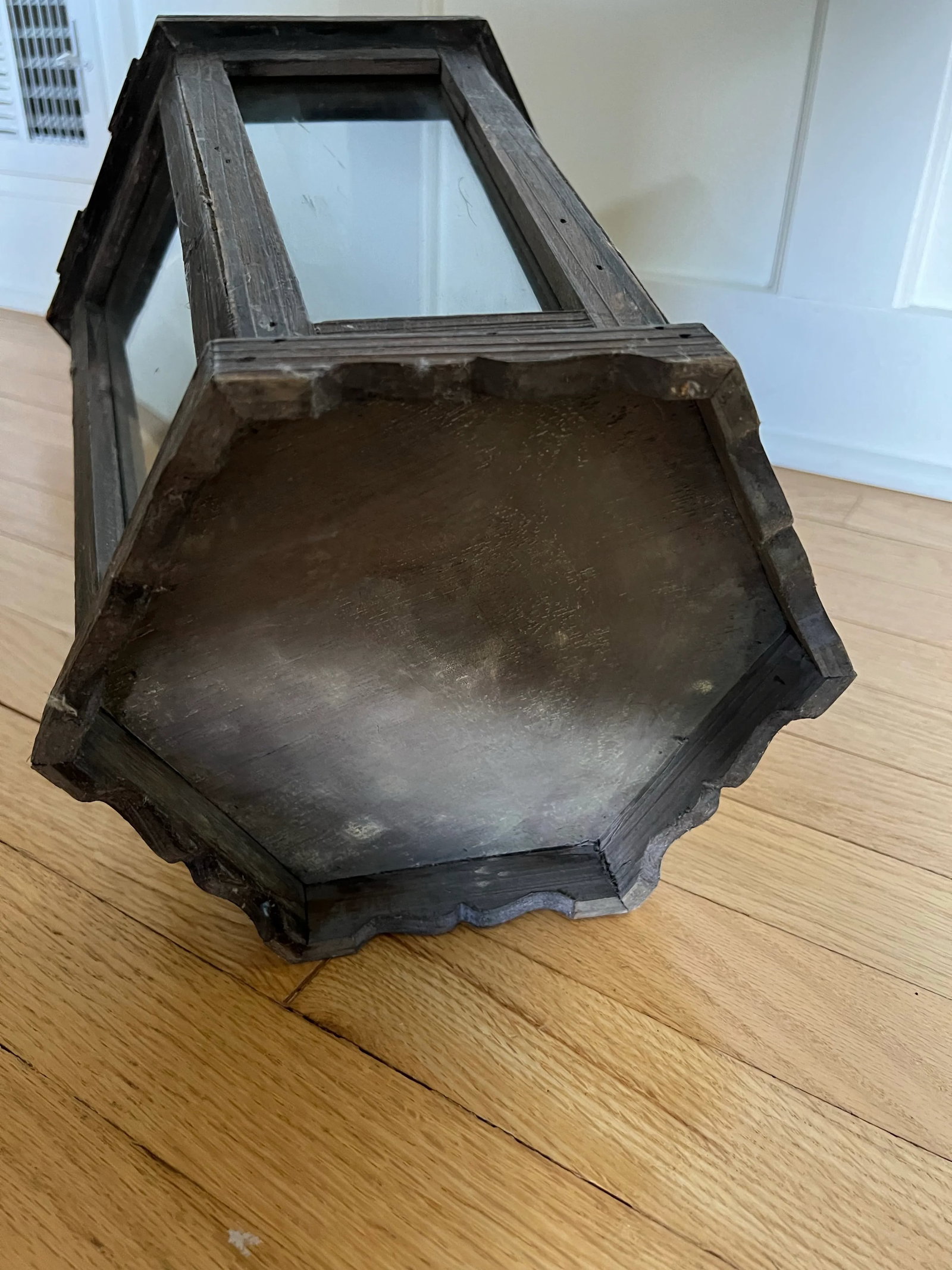 Pottery Barn Iron, Wood & Glass Lantern - 3
