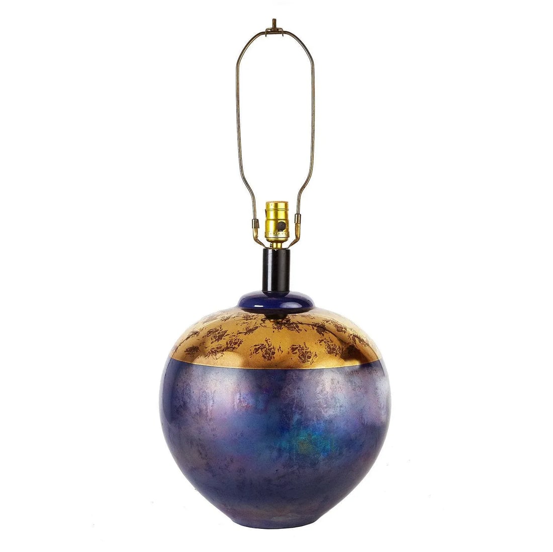 Pair Iridescent Blue Orb Table Lamps by Casual Lamps 1991 - 10