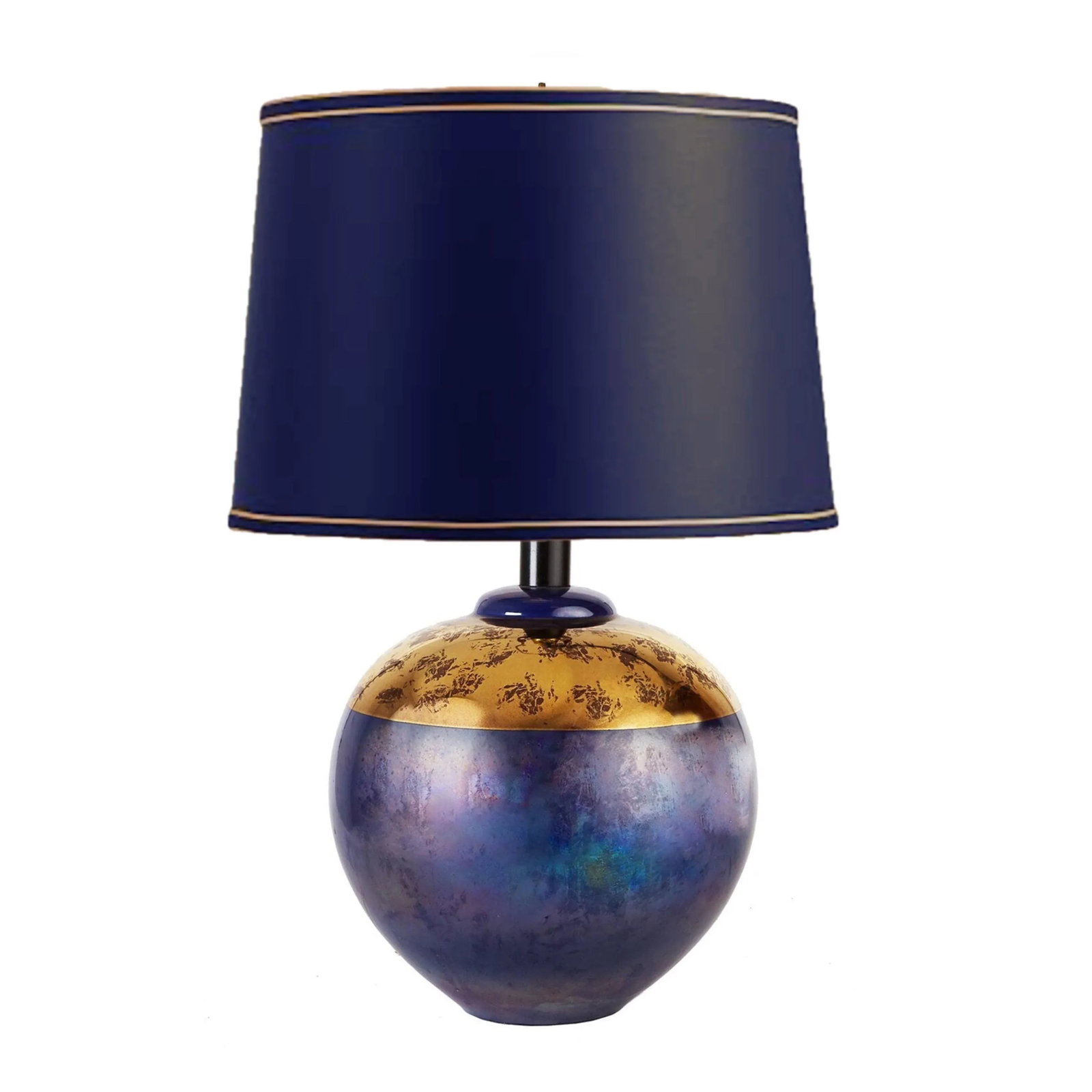 Pair Iridescent Blue Orb Table Lamps by Casual Lamps 1991 - 2