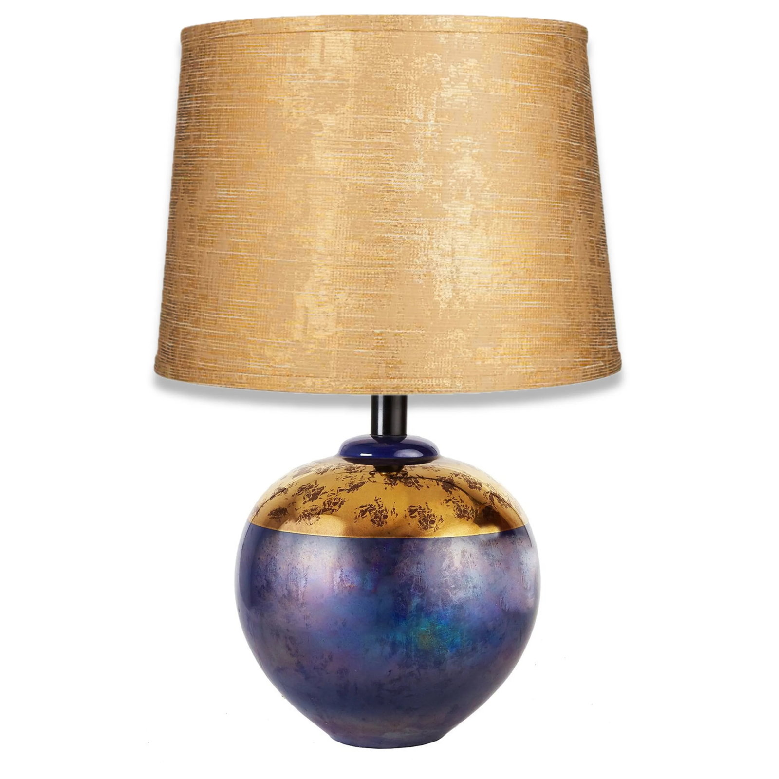 Pair Iridescent Blue Orb Table Lamps by Casual Lamps 1991 - 4