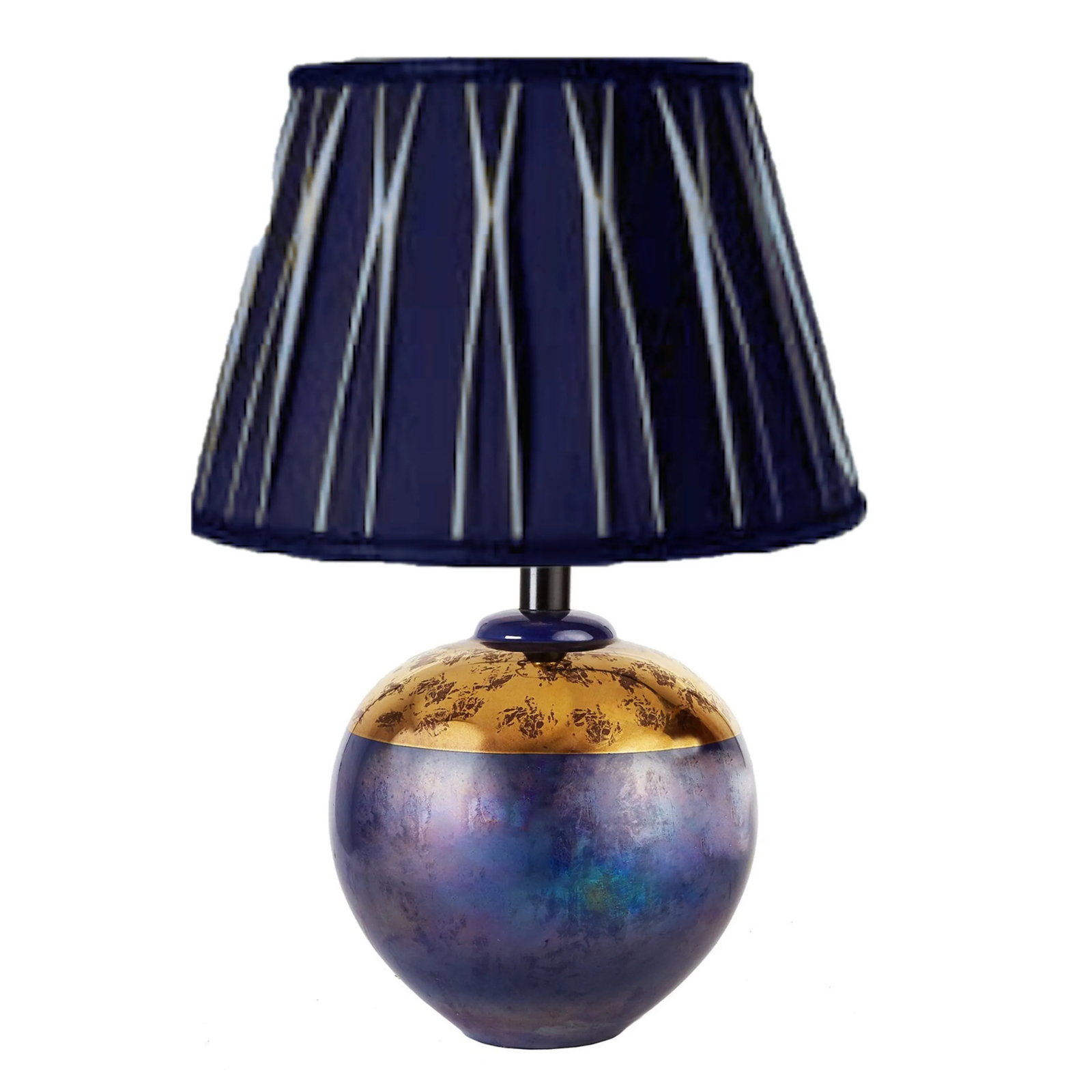 Pair Iridescent Blue Orb Table Lamps by Casual Lamps 1991 - 8