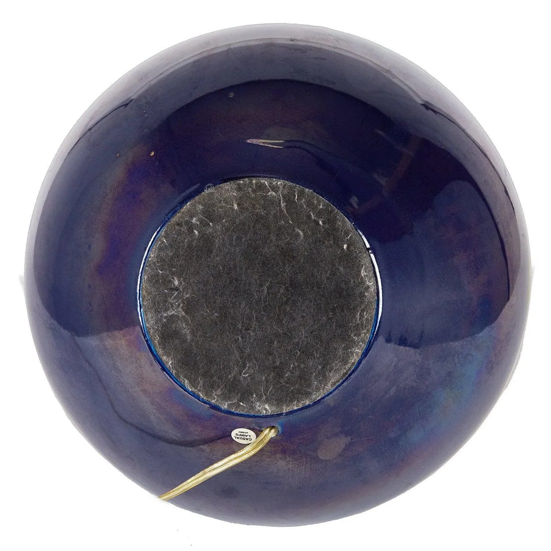 Pair Iridescent Blue Orb Table Lamps by Casual Lamps 1991 - 9