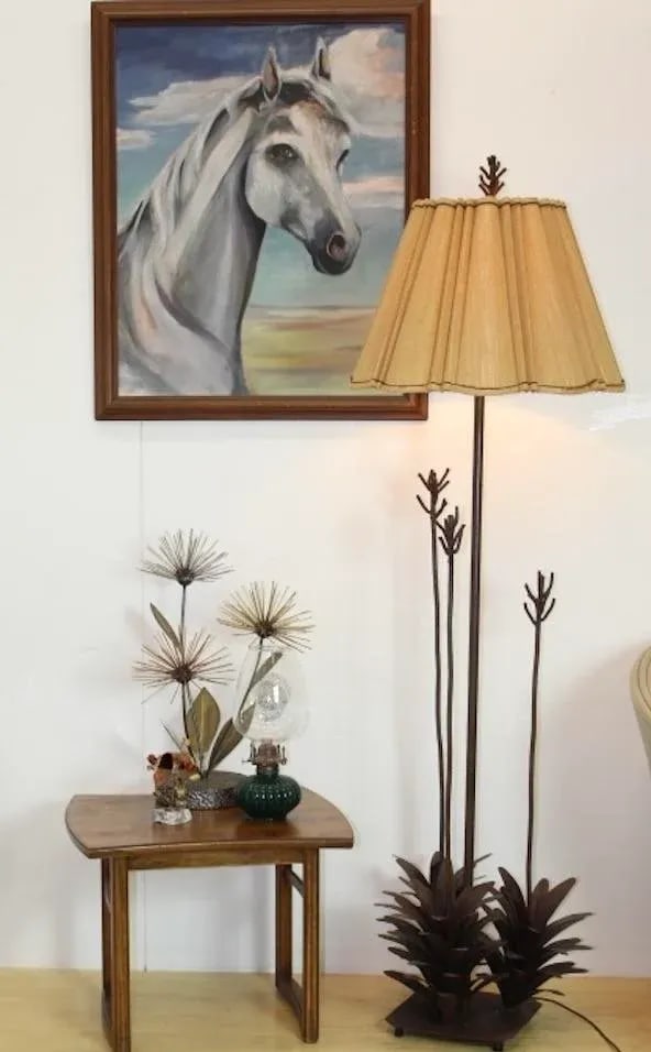 1970s Wrought Iron Desert Flower Cactus Floor Lamp - 4