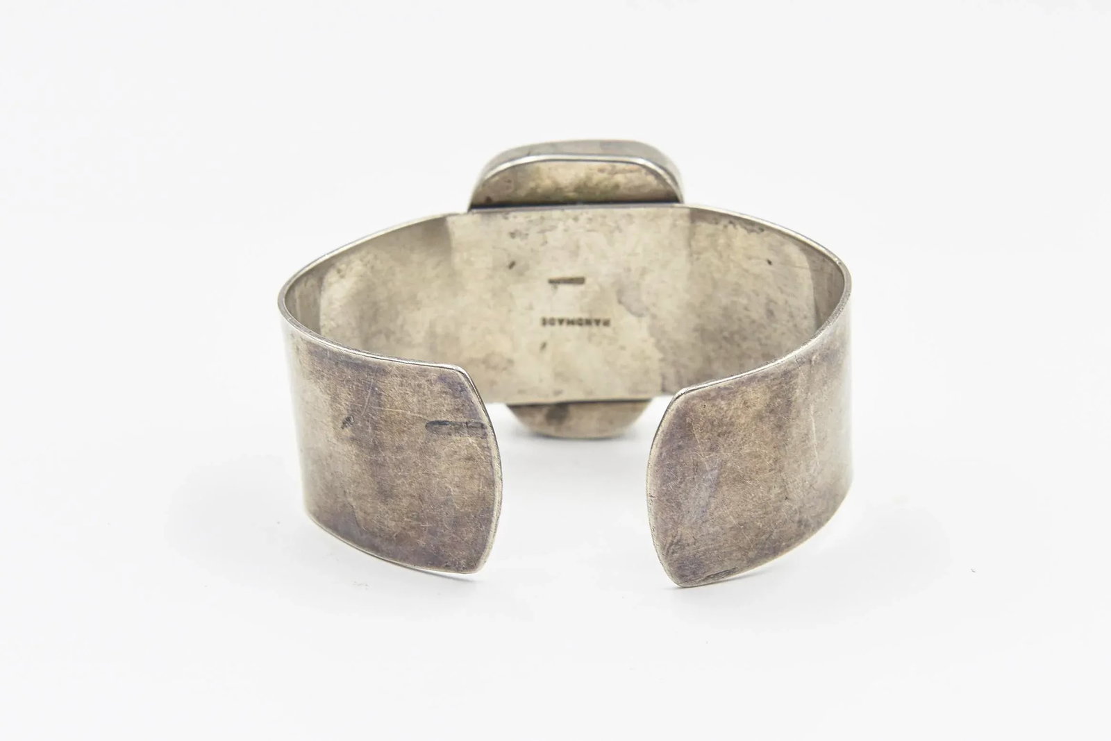 Late 20th Century Native American Sterling Silver and Rhodochrosite Cuff Bracelet - 6