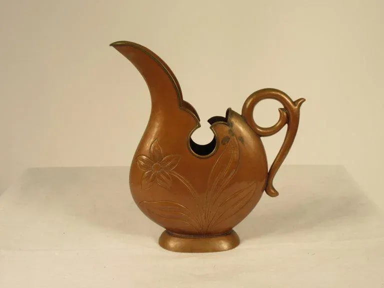 1920s Art Nouveau Copper Pitcher - 3