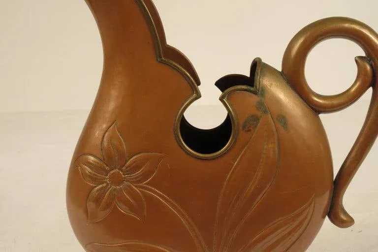 1920s Art Nouveau Copper Pitcher - 8