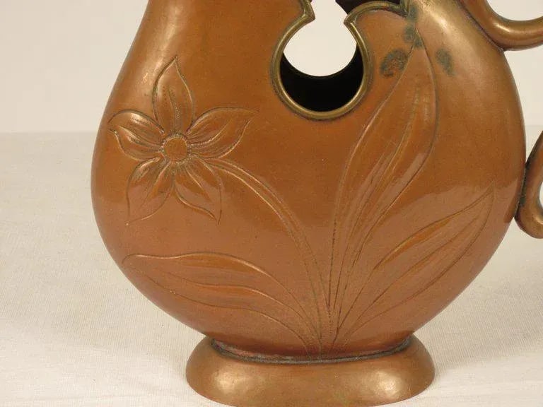 1920s Art Nouveau Copper Pitcher - 9