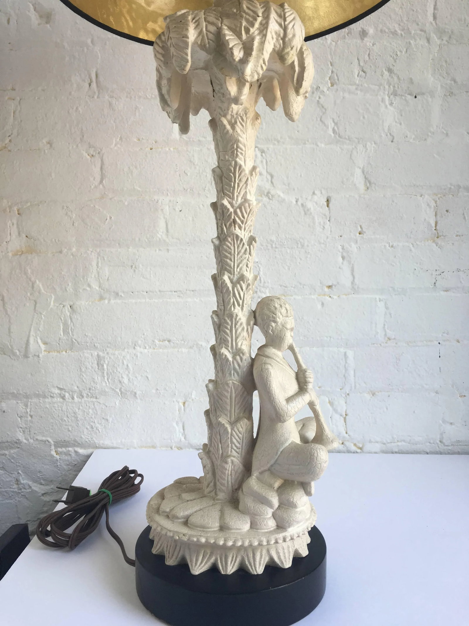 Hollywood Regency Serge Roche Style Plaster Palm Tree Lamp by Chapman - 2