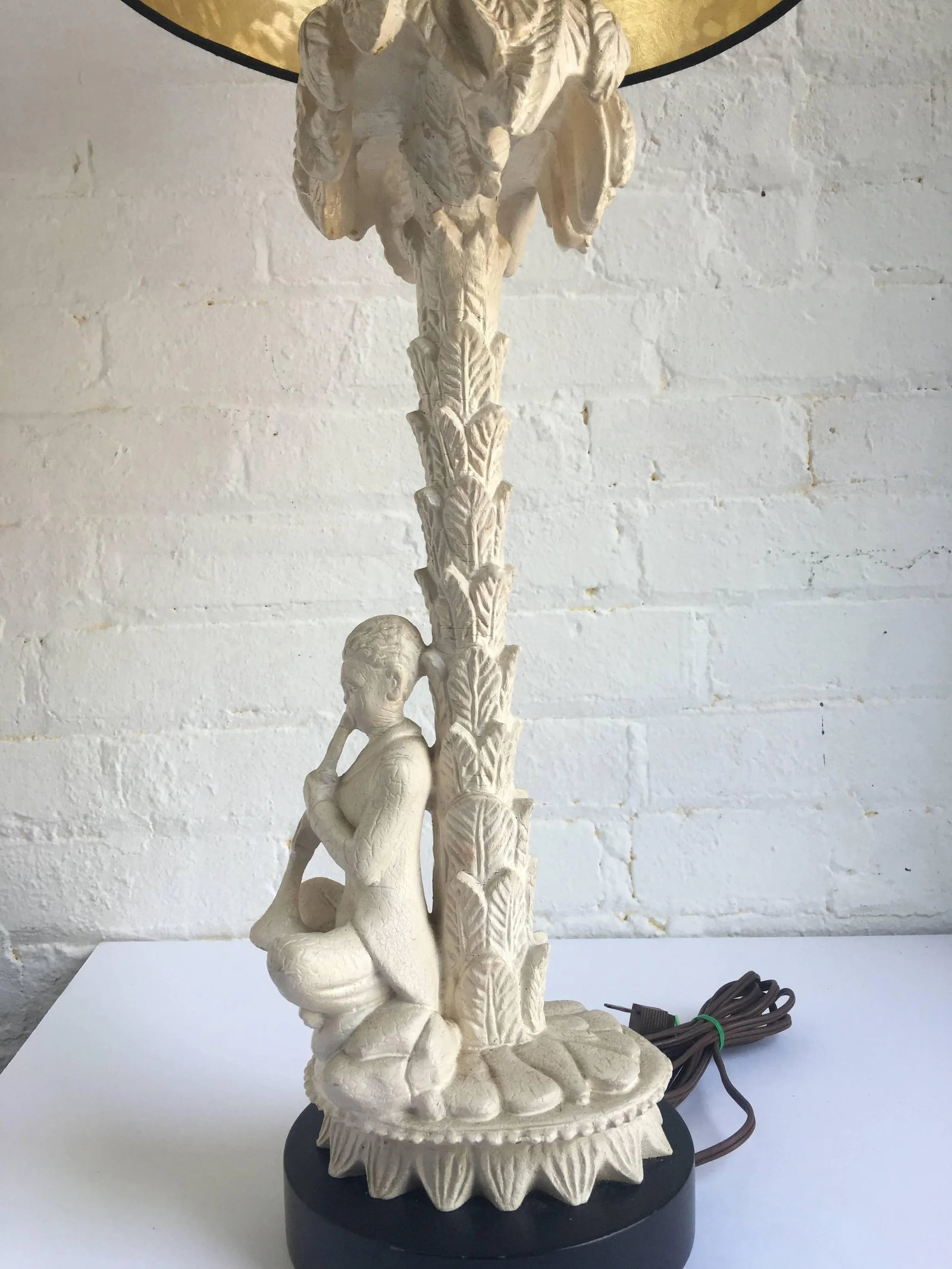 Hollywood Regency Serge Roche Style Plaster Palm Tree Lamp by Chapman - 3