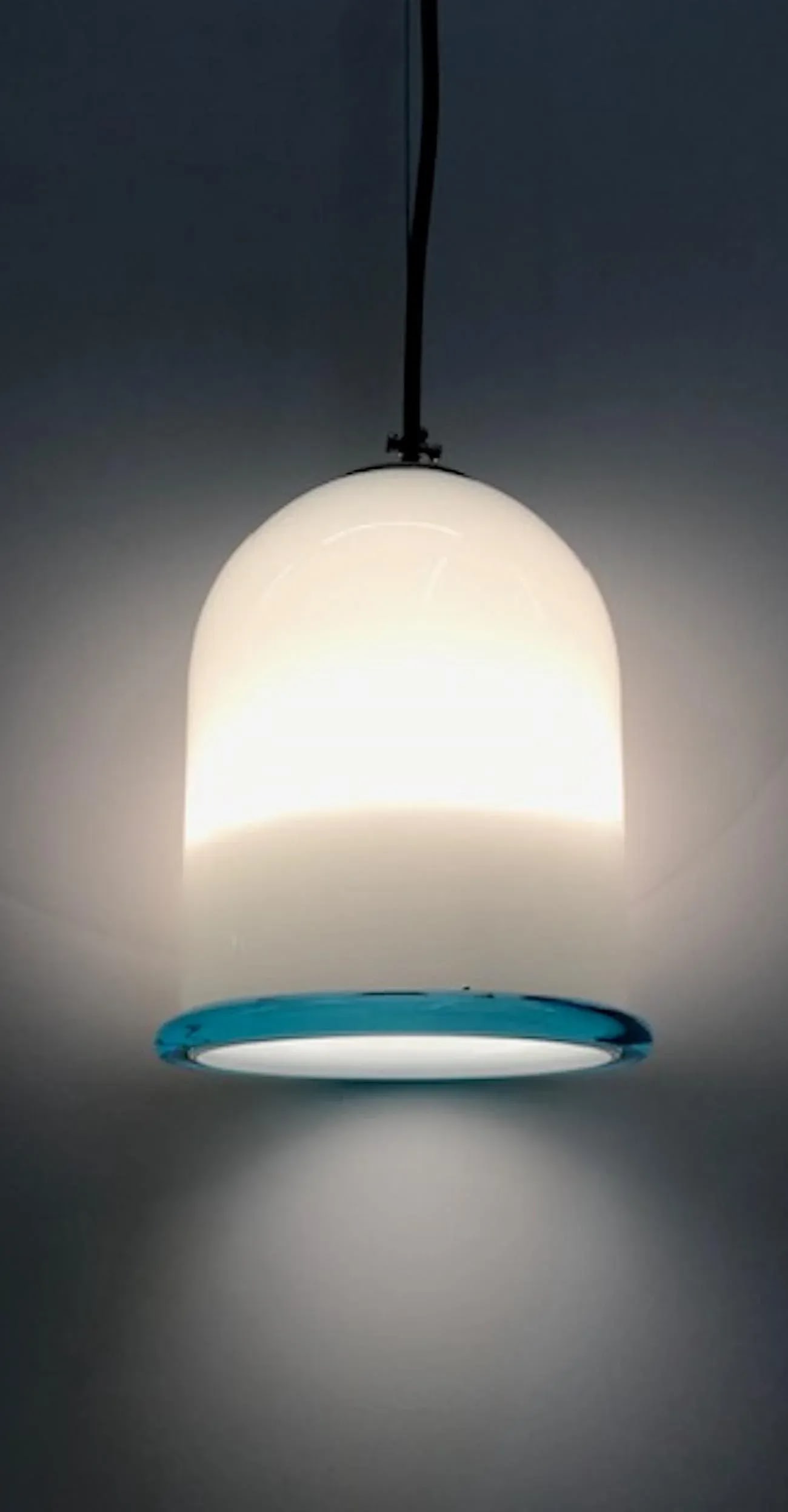 Pair of Murano Italy Glass Dome Top Pendant Lights by Lighting Company I3 - 6