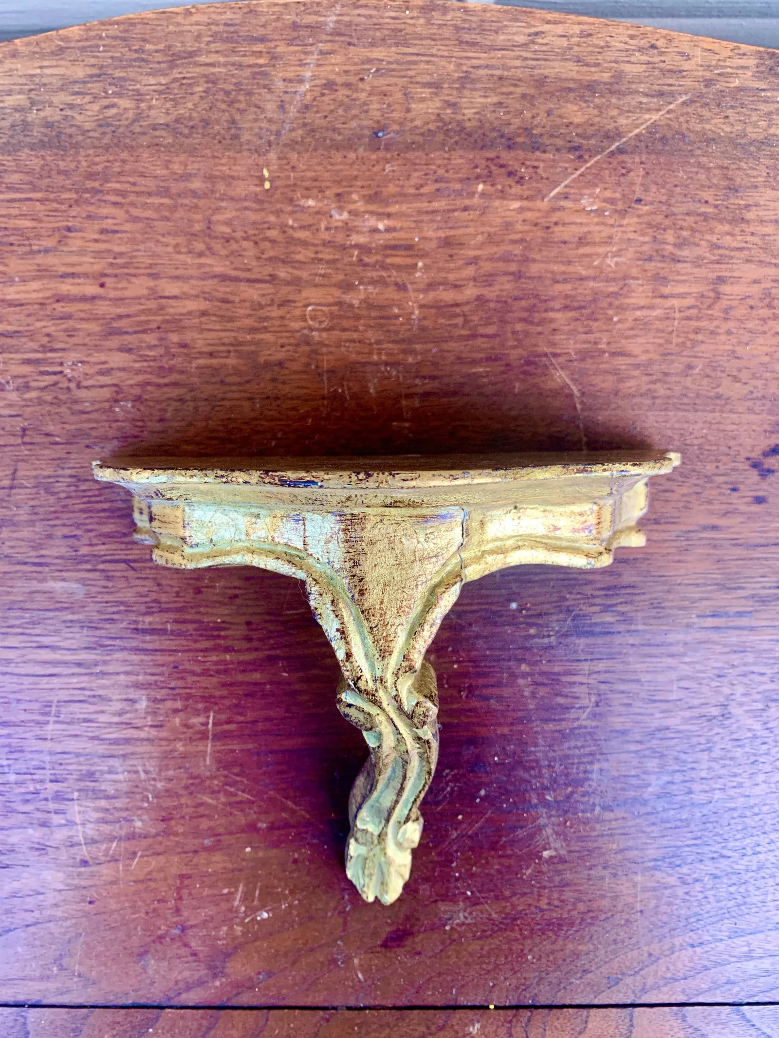Vintage Italian Giltwood Wall Sconce Shelf - 2