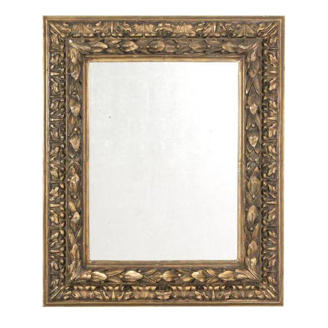 Antique French Eglomise Mirror With Gilded Leaves Frame (1 of 5)