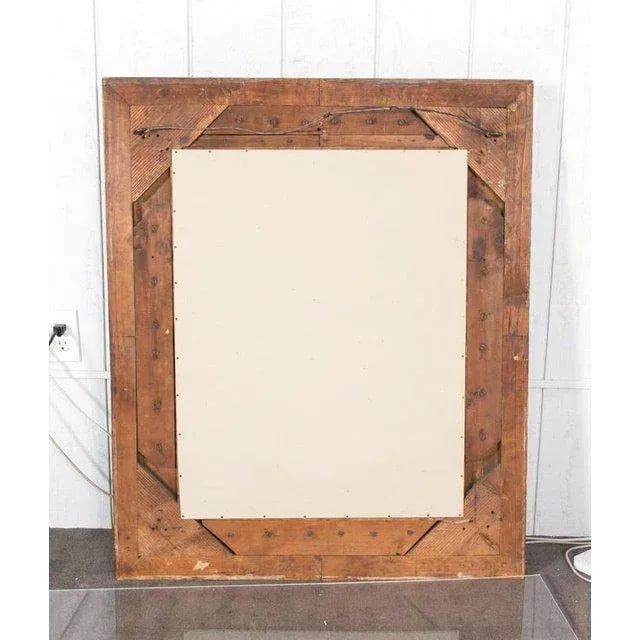Antique French Eglomise Mirror With Gilded Leaves Frame - 2
