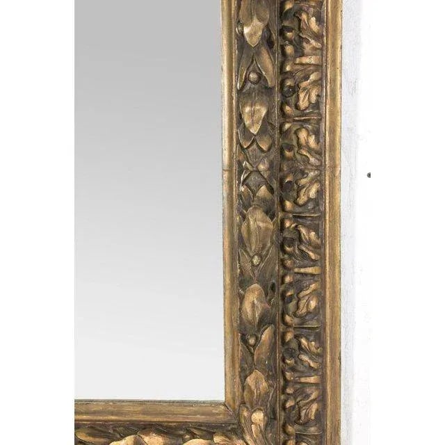 Antique French Eglomise Mirror With Gilded Leaves Frame - 3