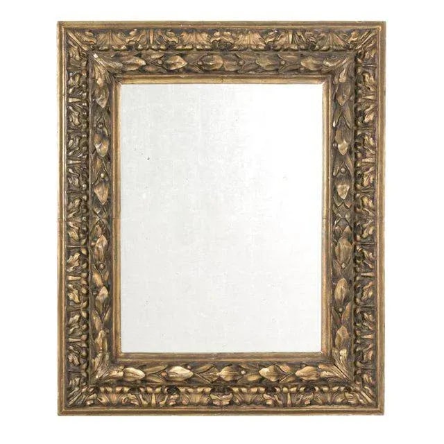Antique French Eglomise Mirror With Gilded Leaves Frame - 5