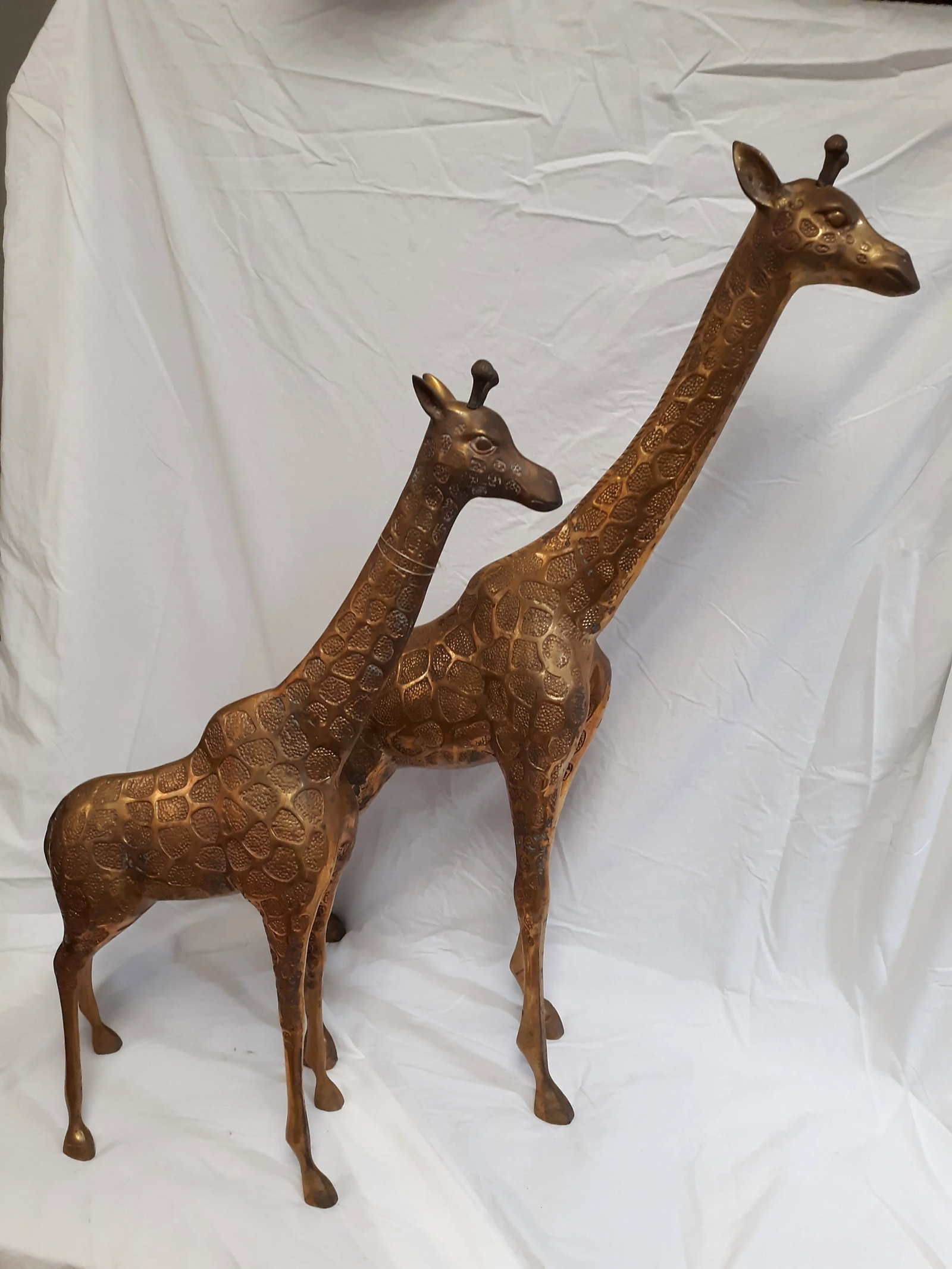 1960s Vintage Brass Giraffe Statues - A Pair - 12