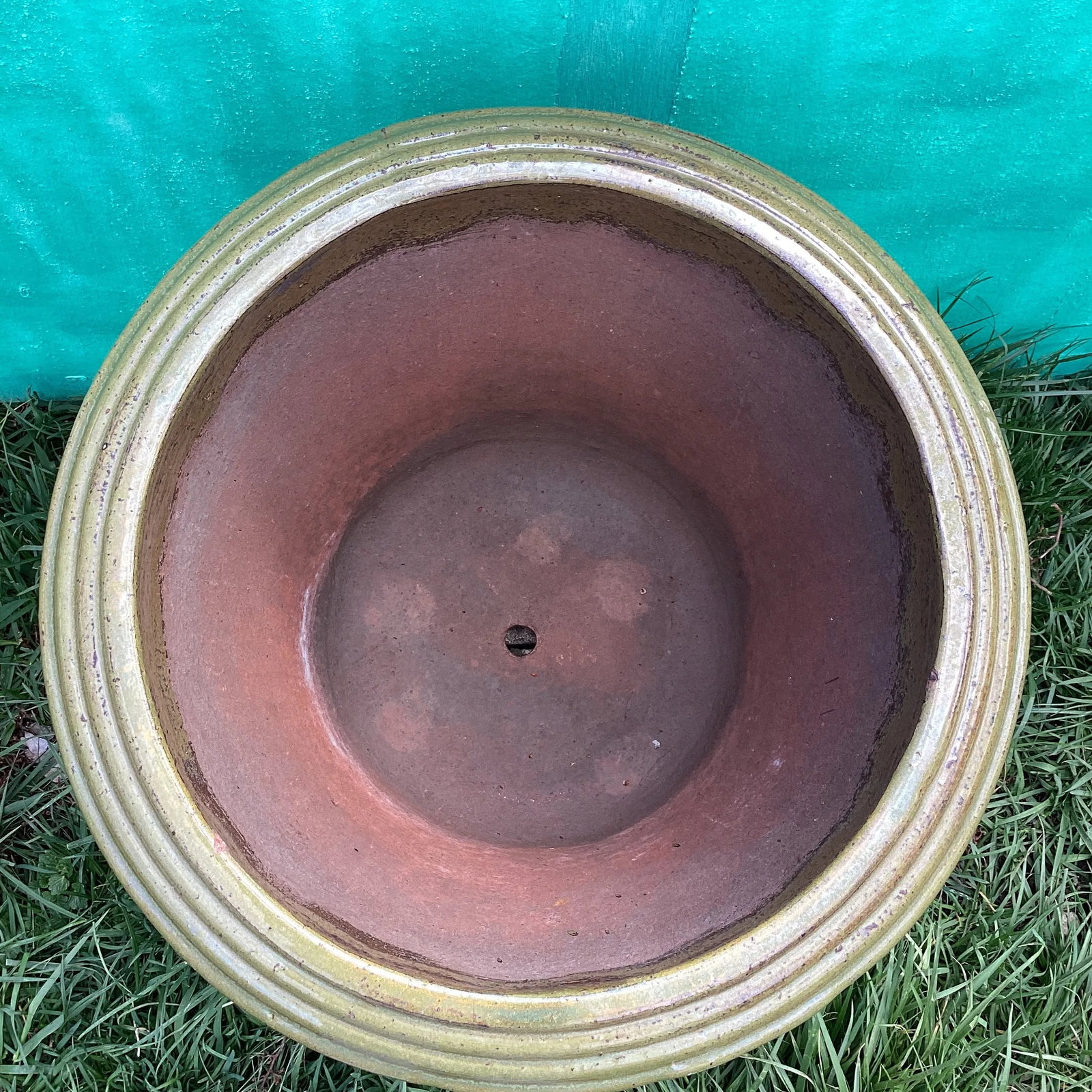 Mid 20th Century Handcrafted Glazed Terra Cotta Red Clay Large Scale Planter - 3