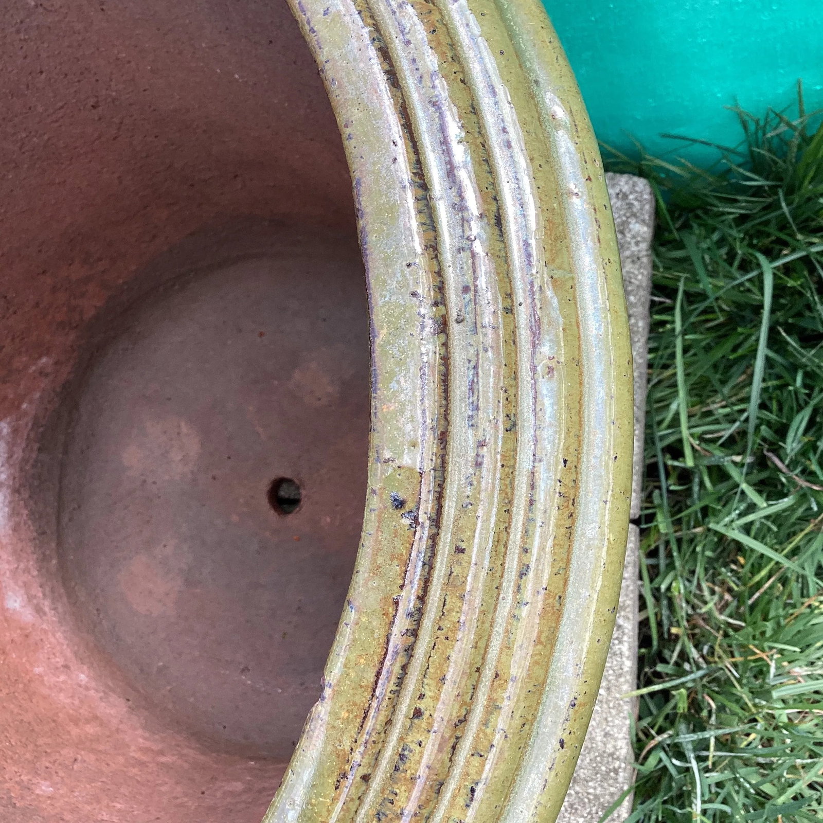 Mid 20th Century Handcrafted Glazed Terra Cotta Red Clay Large Scale Planter - 5