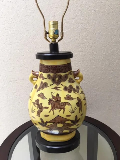 Vintage Paul Hanson Asian Style Urn Lamp - 2