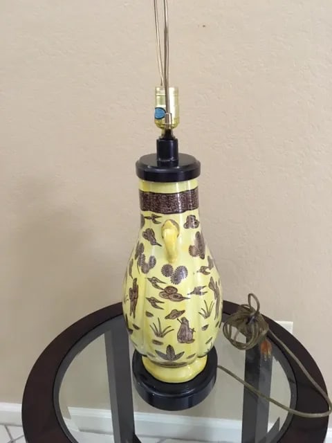 Vintage Paul Hanson Asian Style Urn Lamp - 3