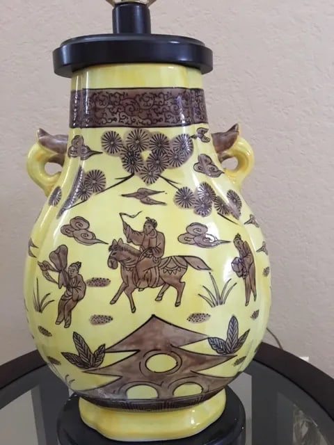 Vintage Paul Hanson Asian Style Urn Lamp - 4