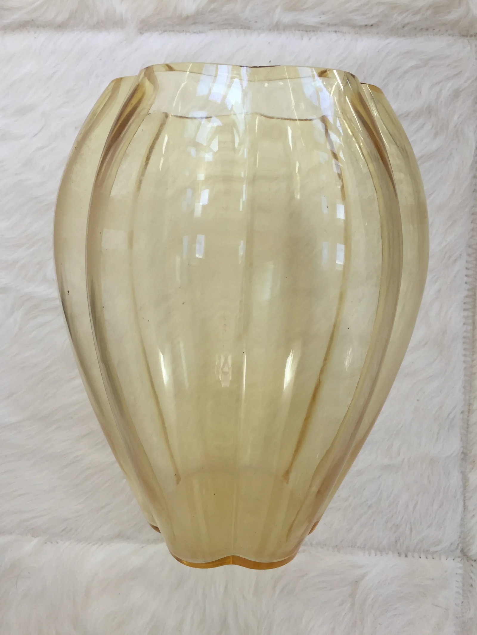 George Sakier for Fostoria Glass Company Gold "Lotus" Vase - 6