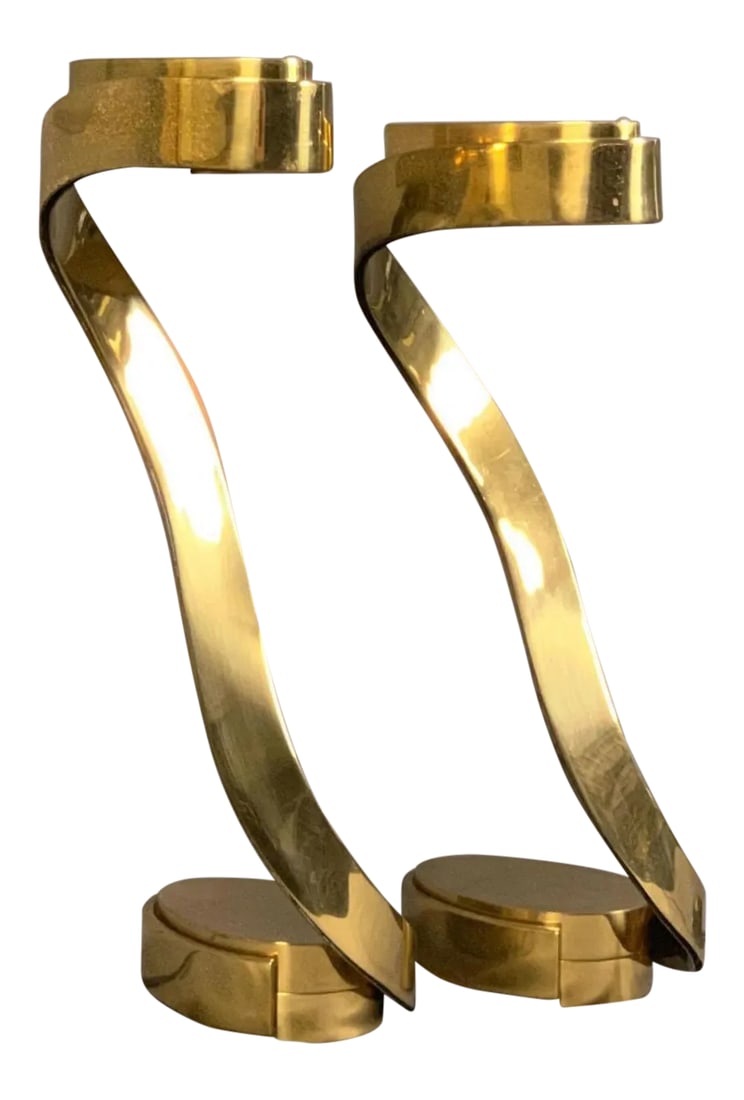 1970s Brass Snake Lamps by Georgine Aasen for Casella Lighting San Francisco - a Pair: Powerful Pair of Mid Century Brass Snake Table lamps designed by Georgine Aasen for Casella lighting of San Francisco, numbered. Company History: Condition: Good, in excellent working order. There is