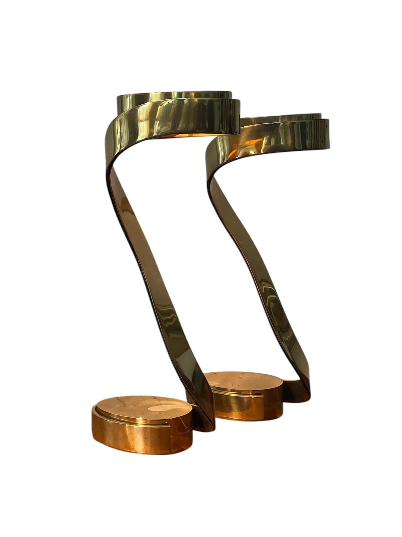 1970s Brass Snake Lamps by Georgine Aasen for Casella Lighting San Francisco - a Pair - 3