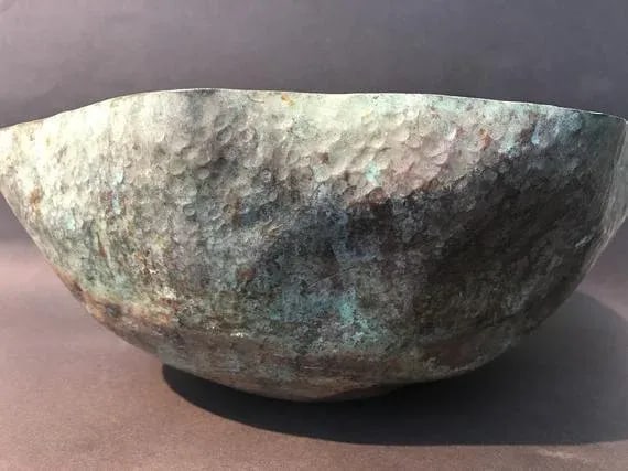 Mexican Modern Hammered Copper Garden Planter - 3