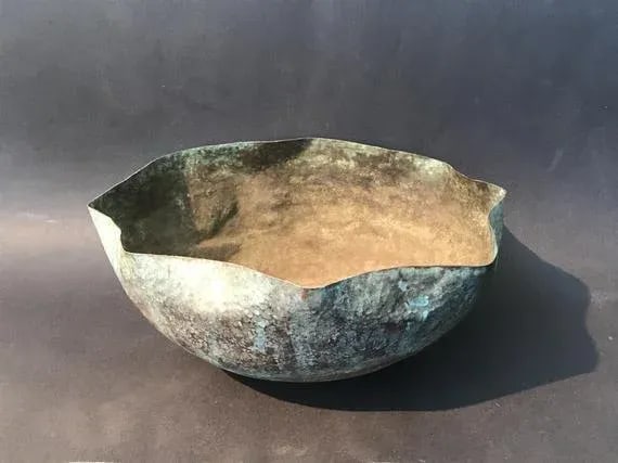 Mexican Modern Hammered Copper Garden Planter - 4