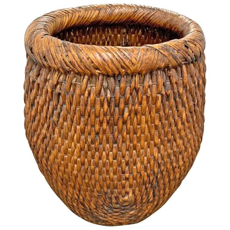 Mid-20th Century Chinese Woven Reed Basket - 10