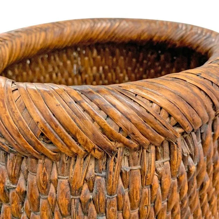 Mid-20th Century Chinese Woven Reed Basket - 3