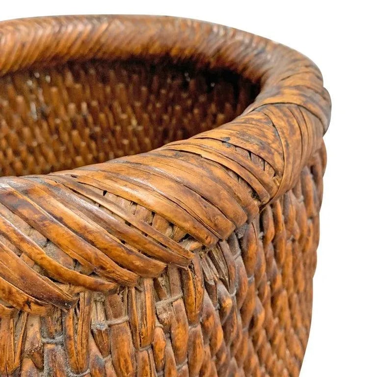 Mid-20th Century Chinese Woven Reed Basket - 4