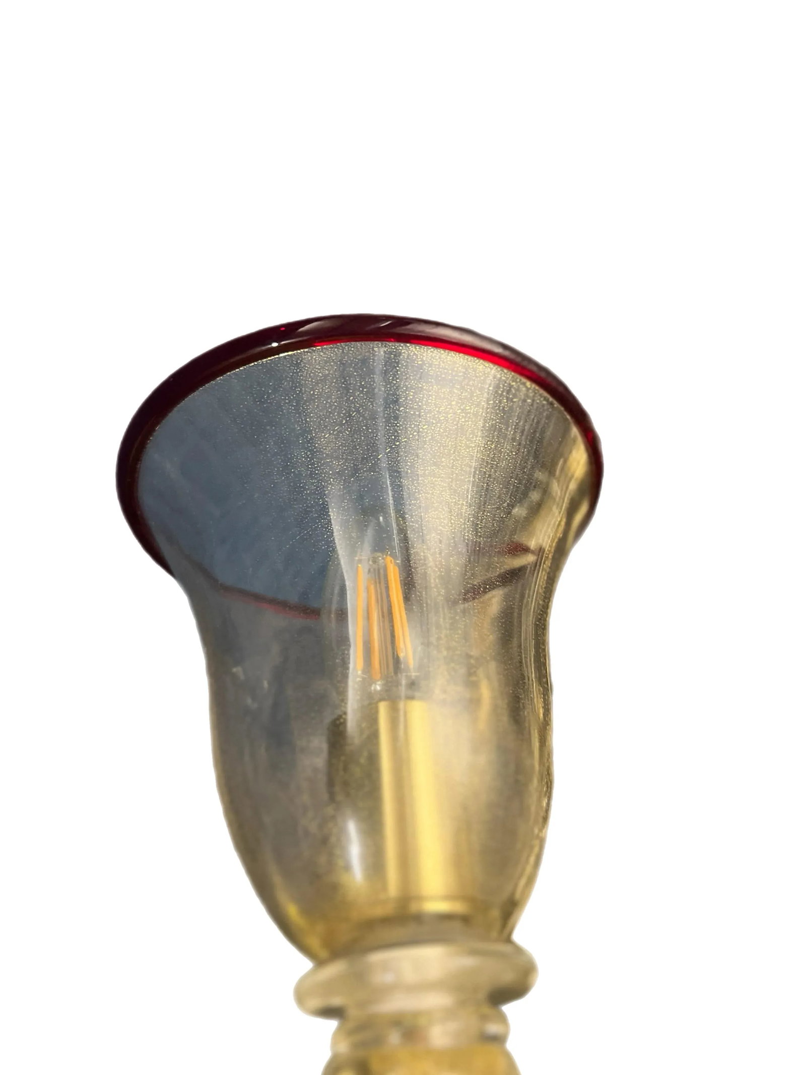 Murano 12 Arm Chandelier in Gold and Ruby Red - 10