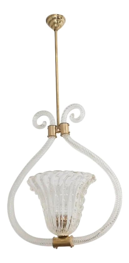 Barovier & Toso "Bullicante" Murano Glass and Brass Pendant/Chandelier (1 of 9)