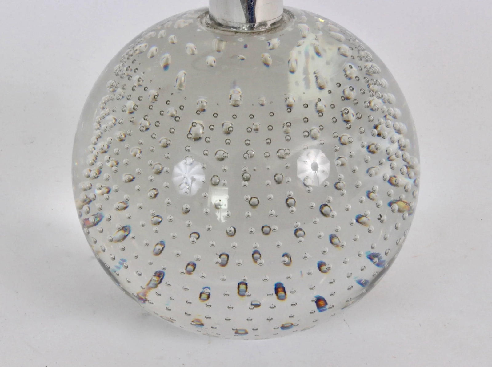 Small Archimede Seguso Bullicante Crystal Ball Table Lamp, 1940's - 4