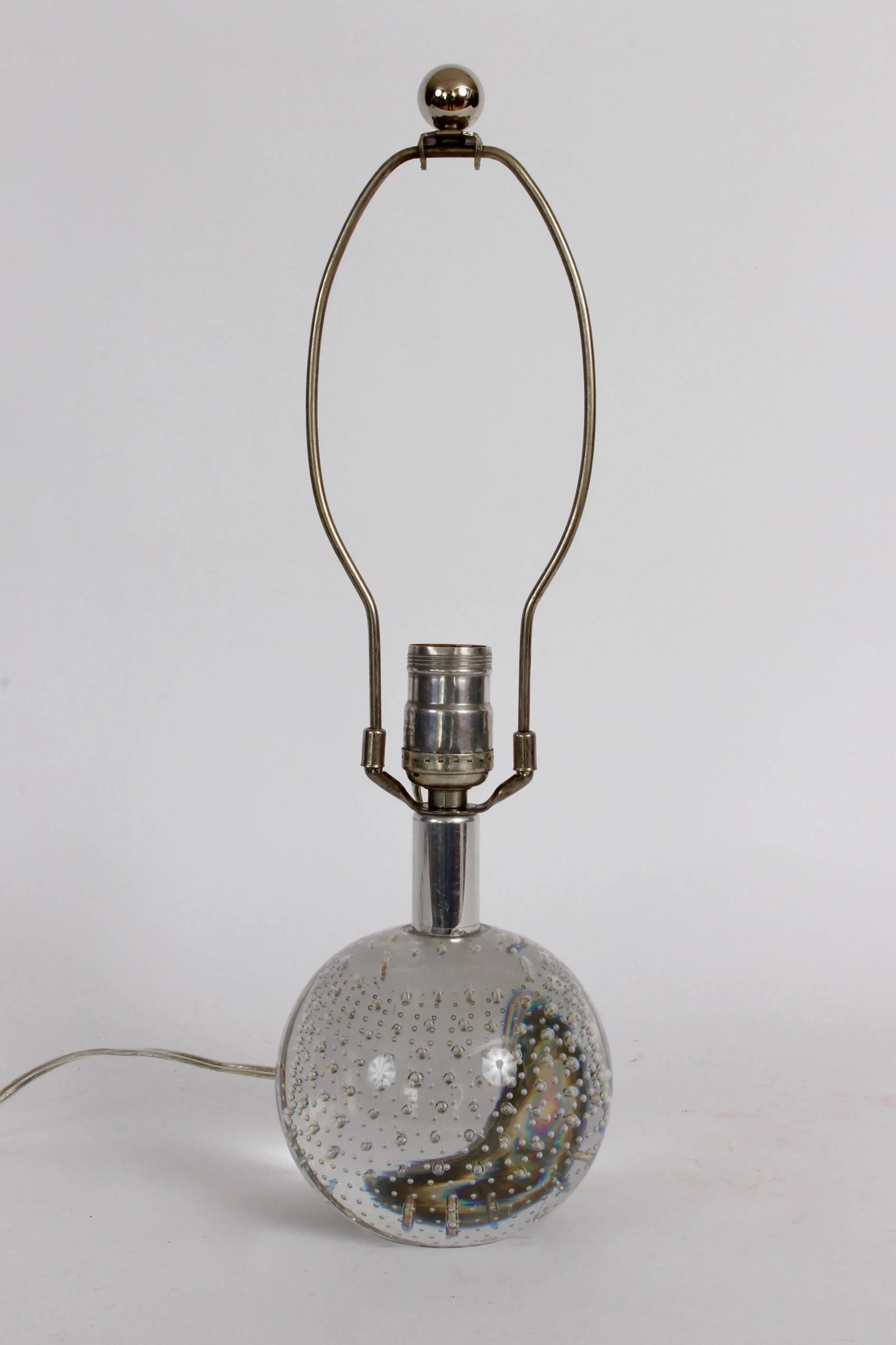 Small Archimede Seguso Bullicante Crystal Ball Table Lamp, 1940's - 5