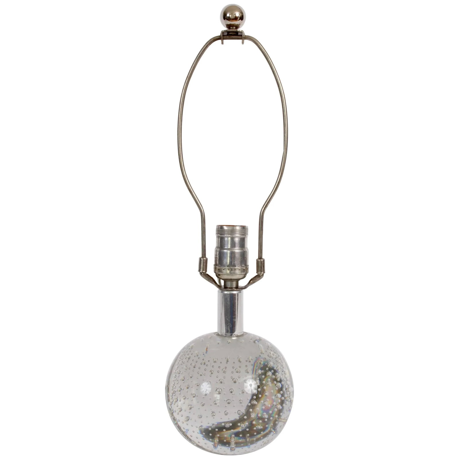 Small Archimede Seguso Bullicante Crystal Ball Table Lamp, 1940's - 6
