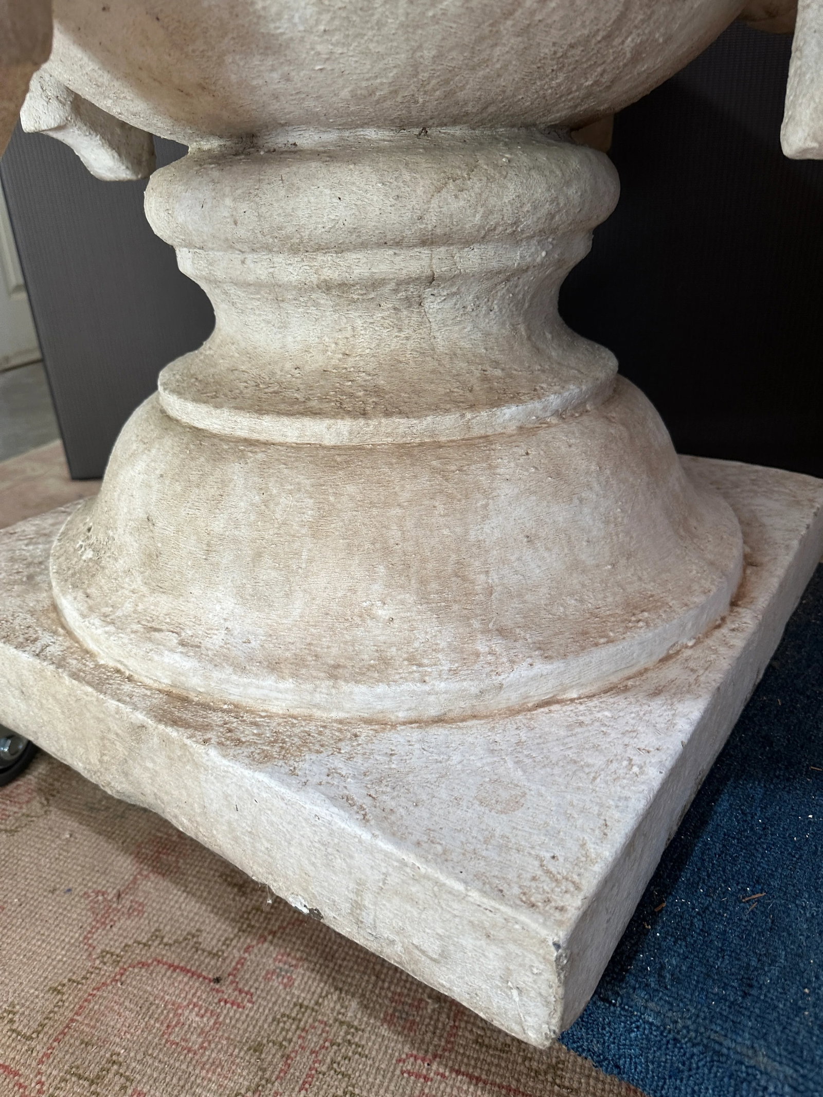 1990s Cache Draped Stone Base with Travertine Top - 5