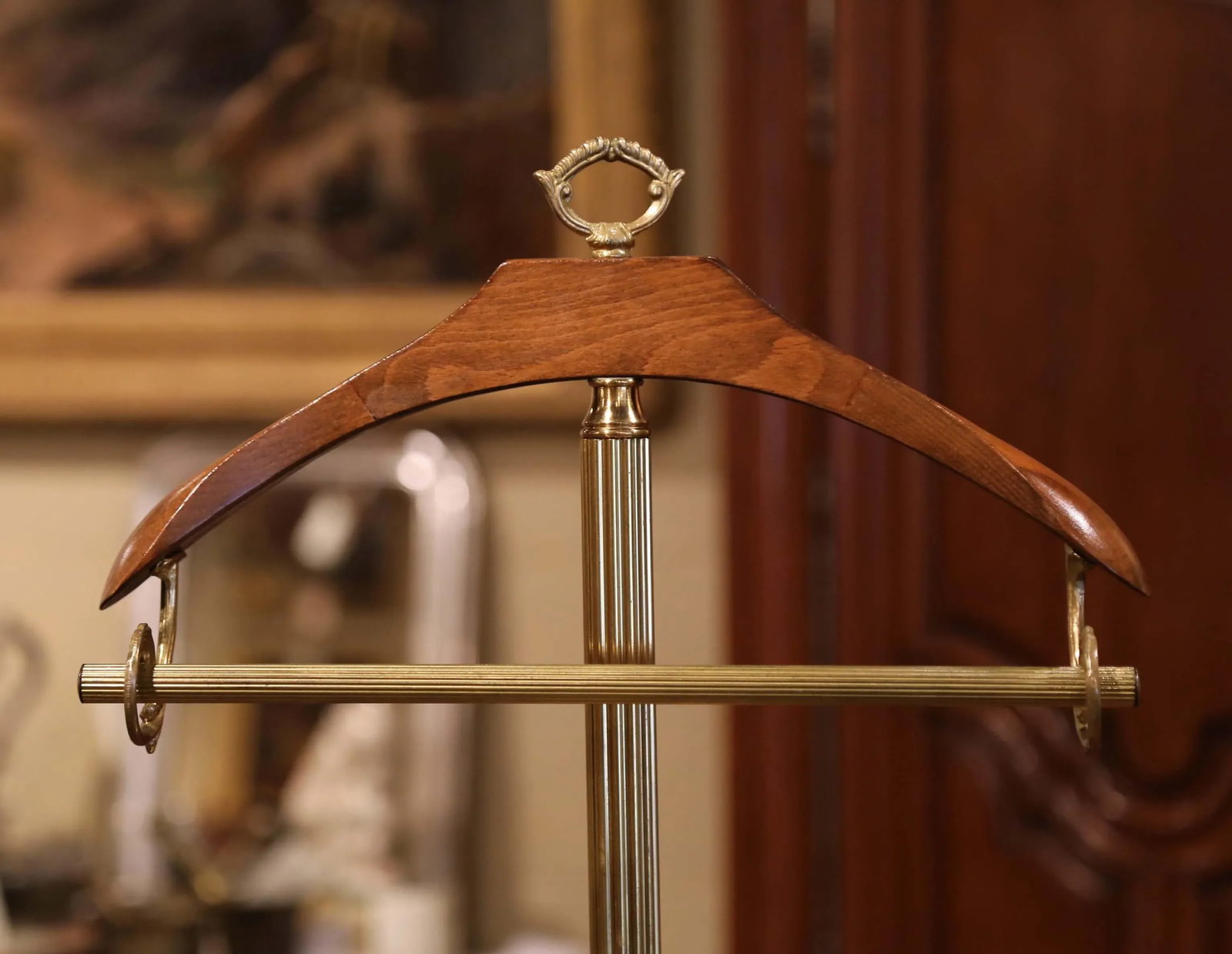 Early 20th Century French Brass and Walnut Gentleman's Valet Stand - 3