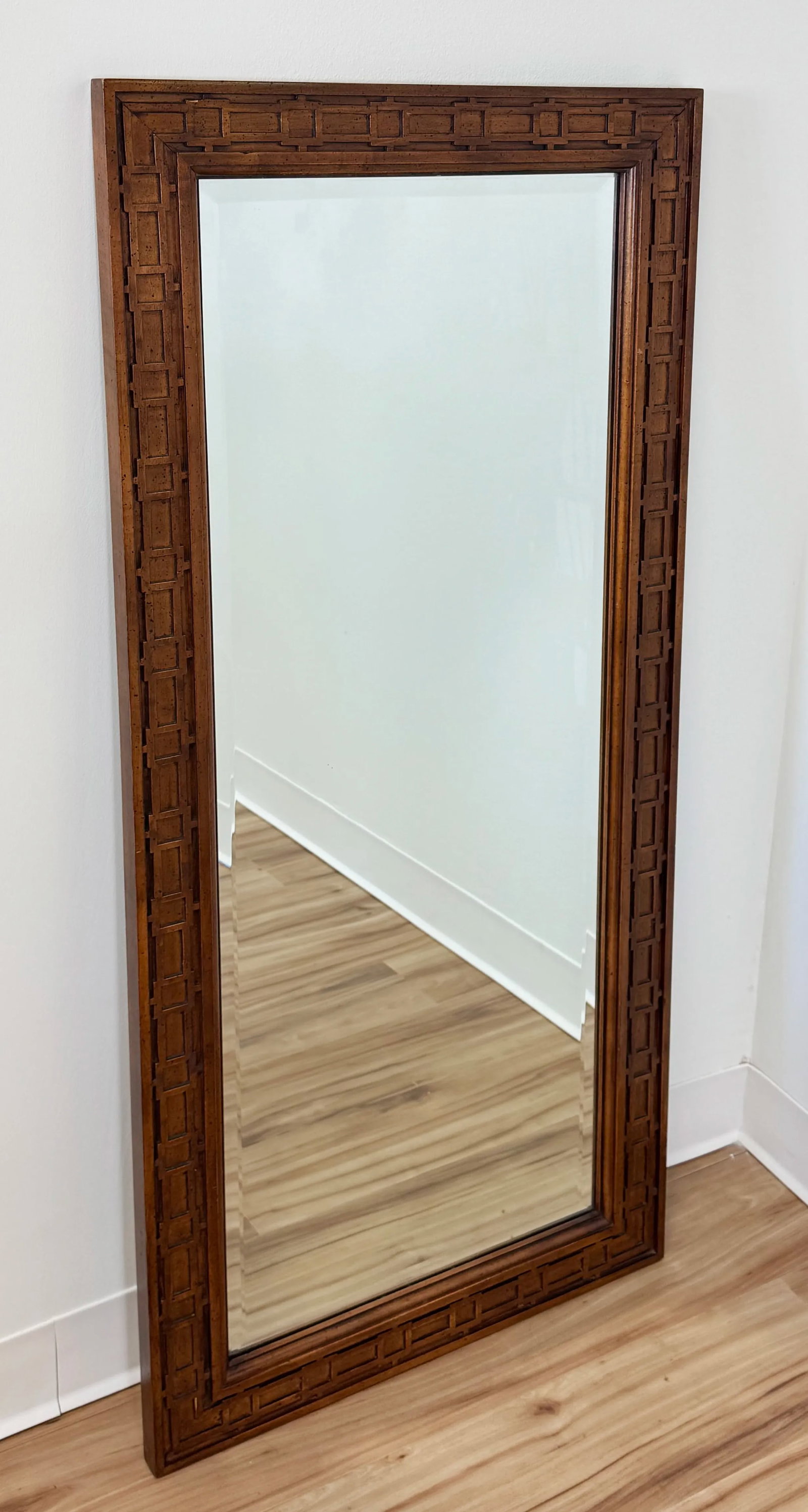 Vintage MCM Carved Wood Mirrors, a Pair - 3