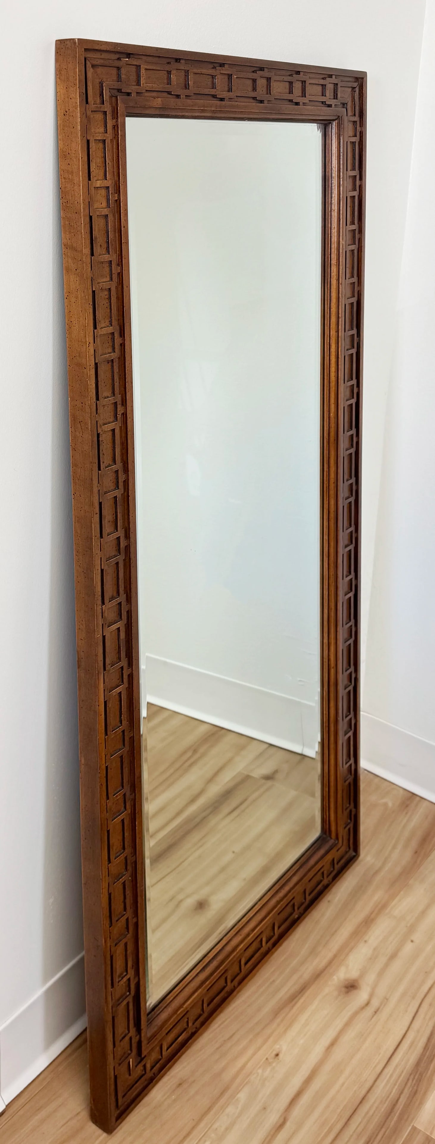 Vintage MCM Carved Wood Mirrors, a Pair - 4