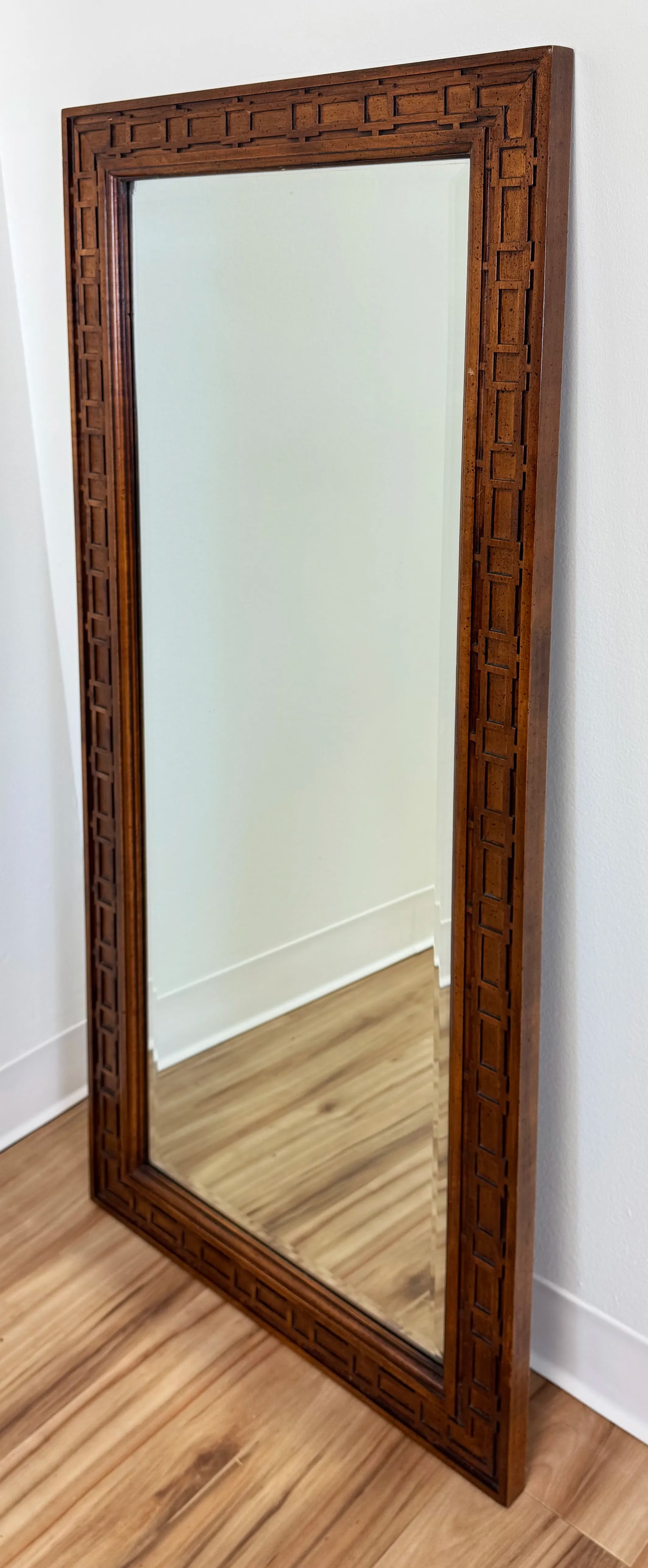 Vintage MCM Carved Wood Mirrors, a Pair - 5