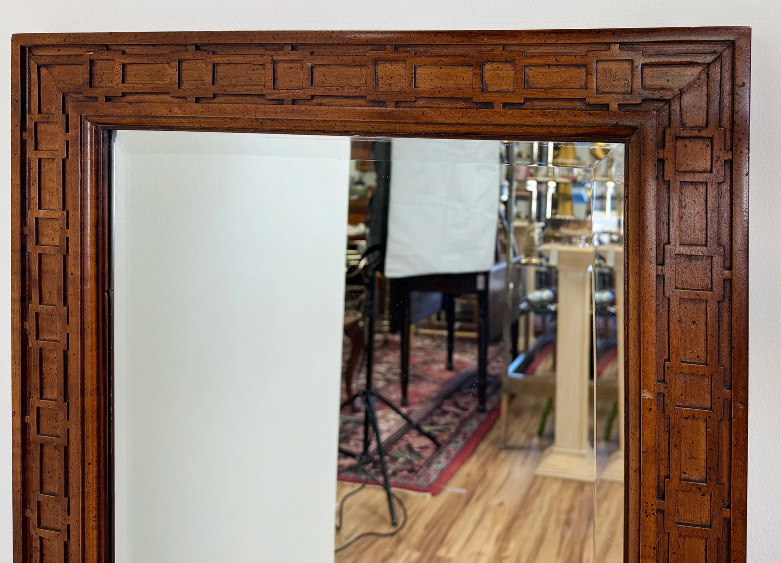 Vintage MCM Carved Wood Mirrors, a Pair - 6
