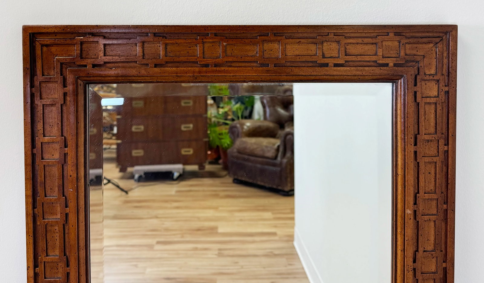 Vintage MCM Carved Wood Mirrors, a Pair - 7