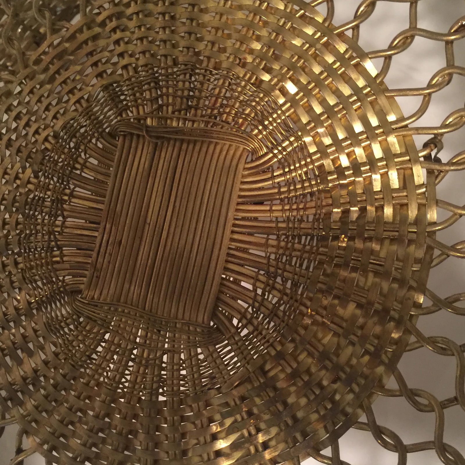 Brass Basket - Rare French Brass Filigree Basket With Handle - 4