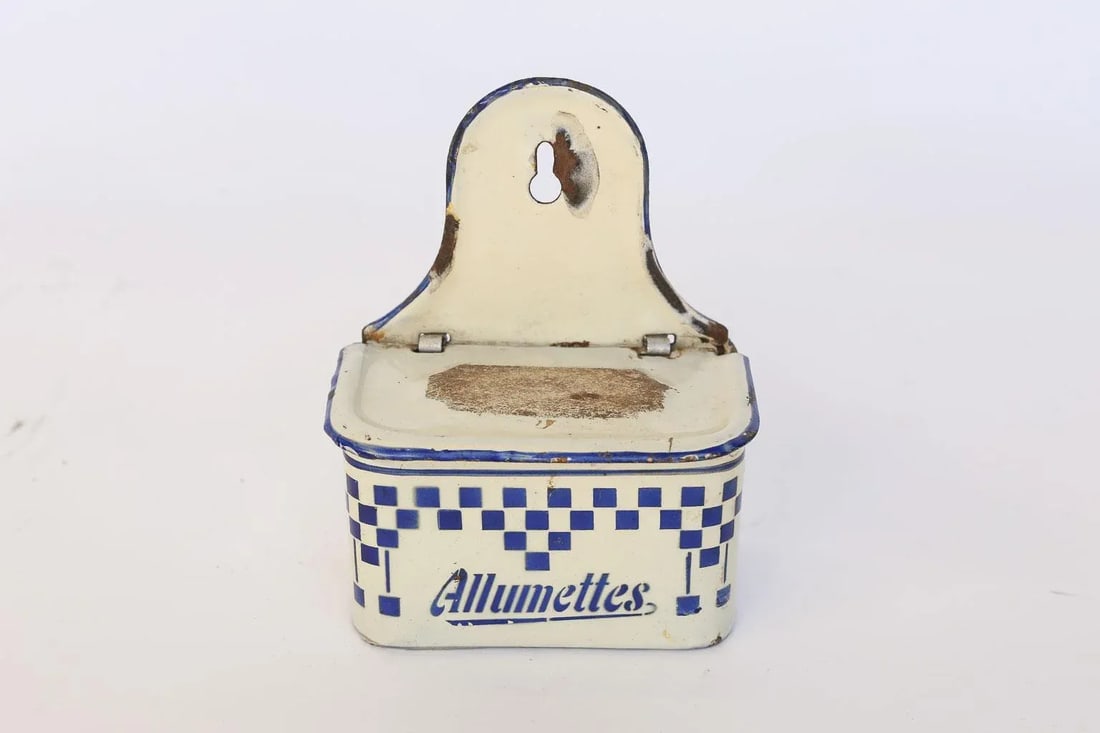 French Enamel Match Holder and Striker 2 - 2