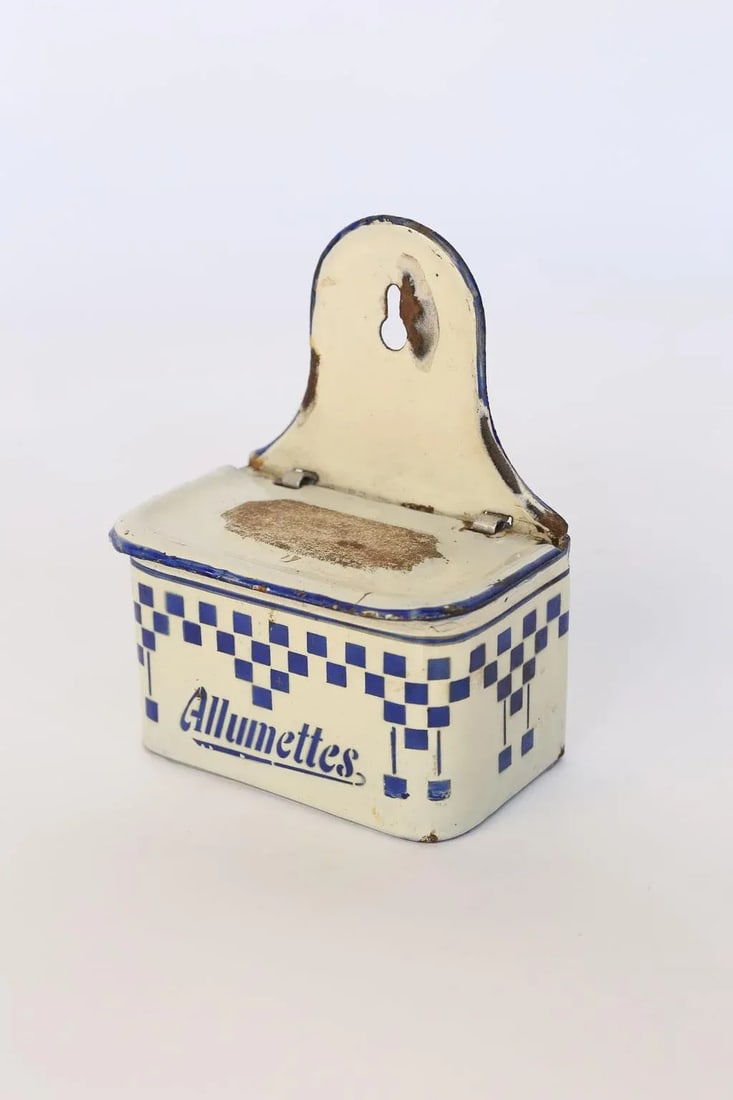 French Enamel Match Holder and Striker 2 - 8