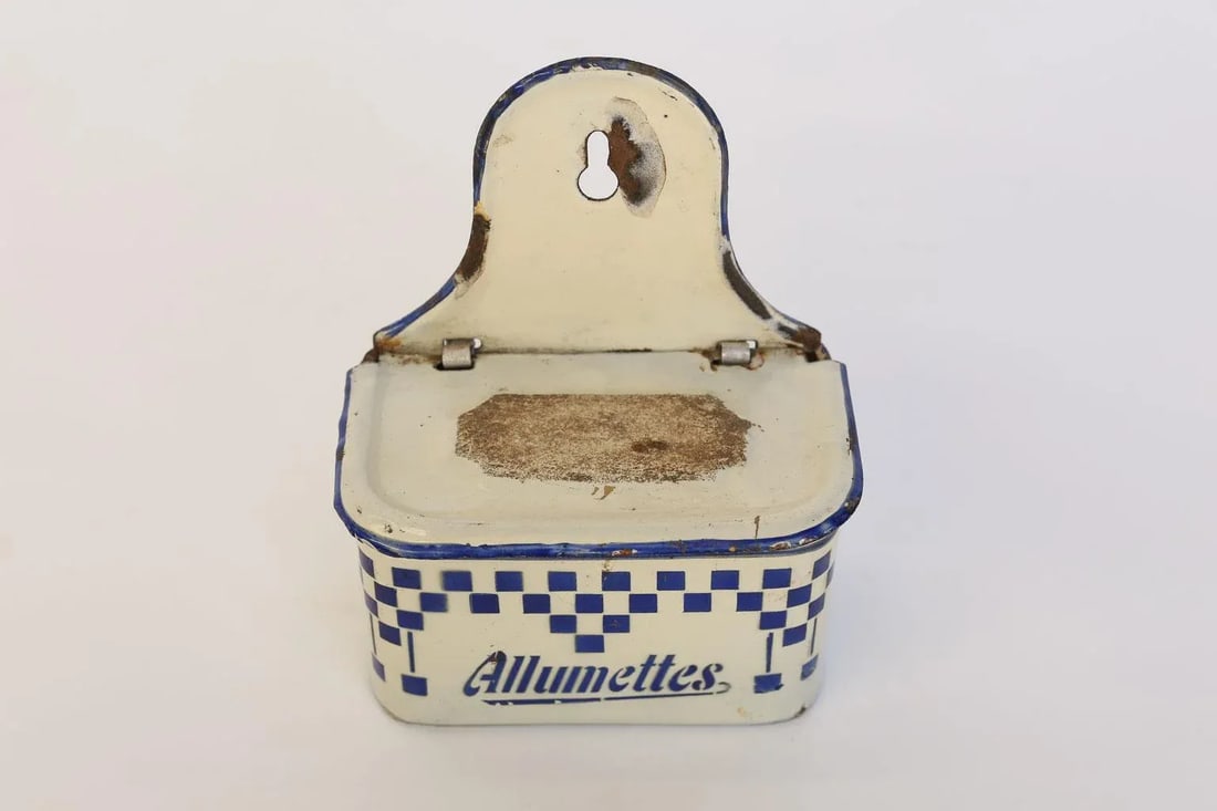 French Enamel Match Holder and Striker 2 - 9
